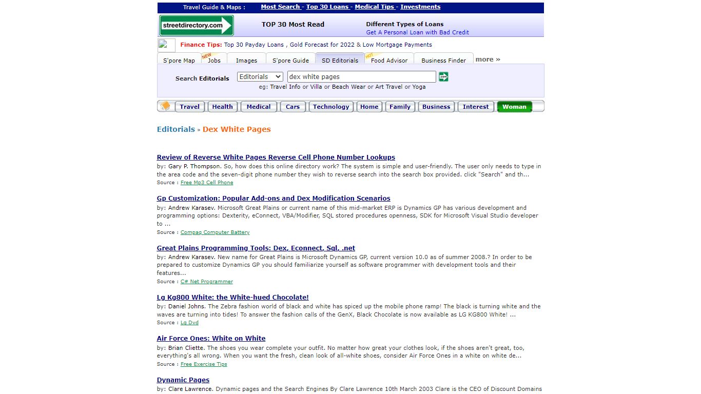 Dex White Pages - Streetdirectory.com